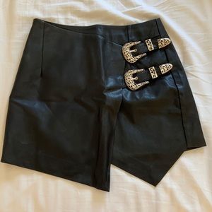 Black leather skirt